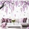 Large Purple Flower Tree Wall Stickers – Hanging Vines & Butterflies Peel & Stick Decals